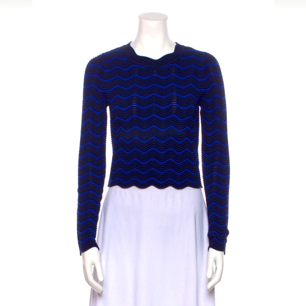 Milly long sleeve blue crop sweater - size Petite Small